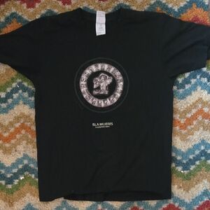 Black Graphic T-Shirt with Circular Design